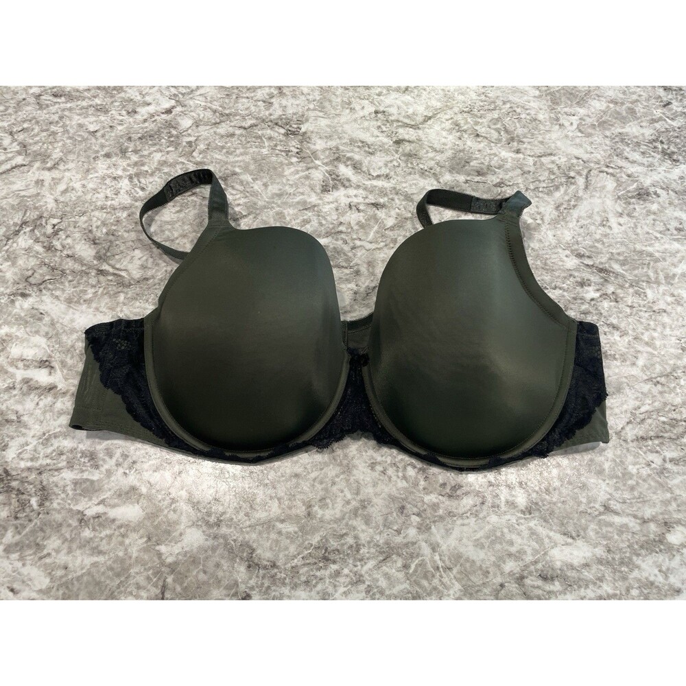 Torrid 46C Curve Bra Green With Black Lace EUC